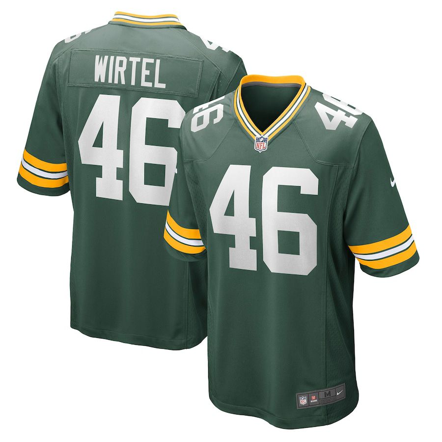 Men Green Bay Packers #46 Steven Wirtel Nike Green Game NFL Jersey